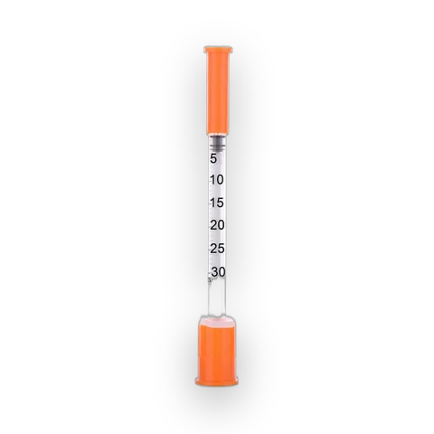 U-100 0.3ml/cc Syringes with 31Ga-5/16 Inch (8mm), Pack of 100